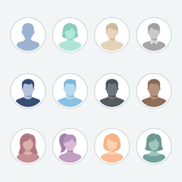 Minimalist User Profile Icon Set for Website Interface and App Member Account Management