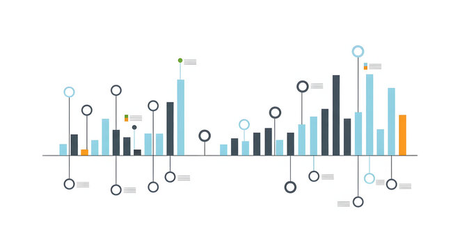 Abstract chart with data visualization on a transparent background