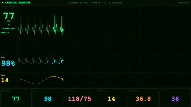 Heart rate / ECG line drawing with pulse glow