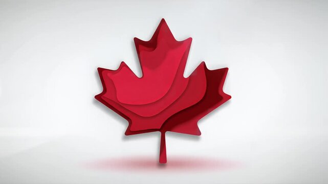 Red Layered Maple Leaf Illustration for Canada Day Celebrations