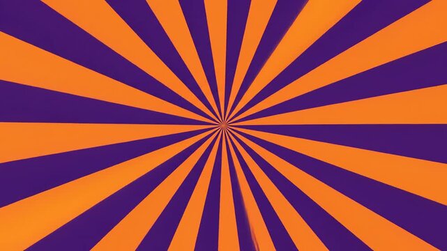 Retro sunburst background with orange and purple radial rays in a vintage pop art style.