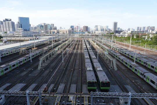 train yard in the city