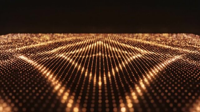 Abstract glowing grid pattern background.