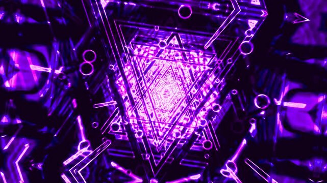 Purple Energy Core Tunnel Reactor Futuristic Cyber VJ Loop 4K Seamless