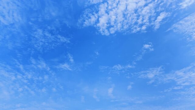 一面に広がるうろこ雲と澄んだ青空のタイムラプス 汎用背景素材