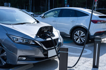 Naklejka premium EV チャージ 充電