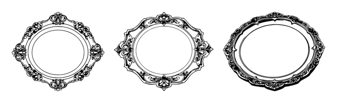 Silver plate set with black line art on white background, detailed ornate rim and central engraving featuring ornamental, silver, line art, plate illustration with black and white