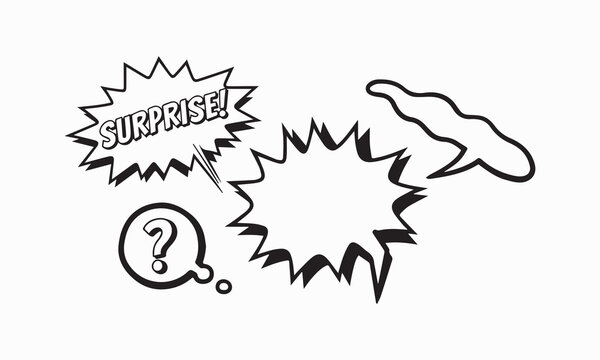Hand-Drawn Comic Speech Bubbles Set with Halftone Effects