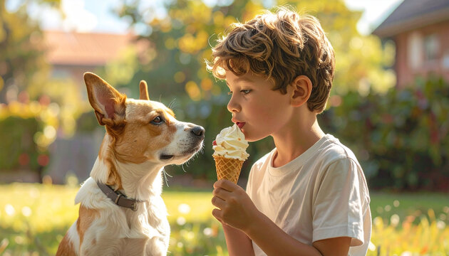 Young man with his cute Jack Russell terrier puppy in the grass