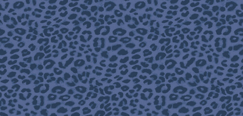 Monochromatic leopard print pattern in deep blue tones for textile design and fashion backgrounds © Creativezone