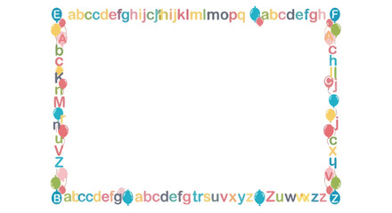 Alphabet Border with Balloons - Education, Celebration, Fun Frame © Endri