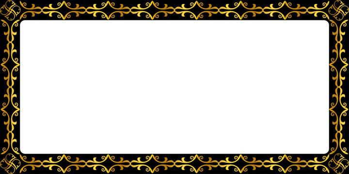 Elegant Golden Flourish Border with White Background for Decorative or Graphic Design Purposes