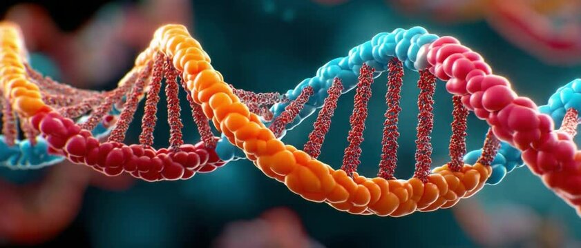 DNA Helix: A visually striking representation of a DNA helix, with vibrant colors and intricate details, symbolizing the very essence of life and genetic code.