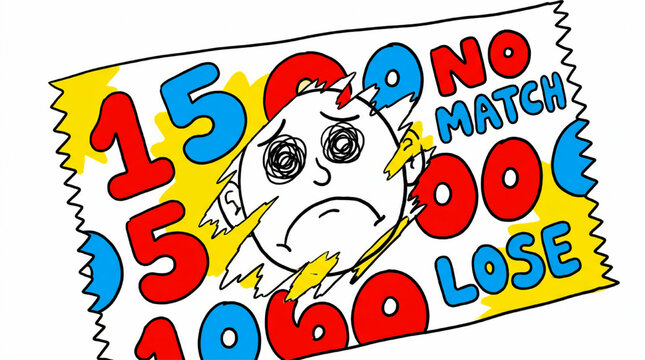 Lottery scratch card game losing concept