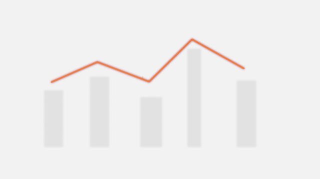 3d animated line graph rising upwards with grid background, chart data trend, growth