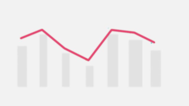 Stock market graph rise fall animated trend line