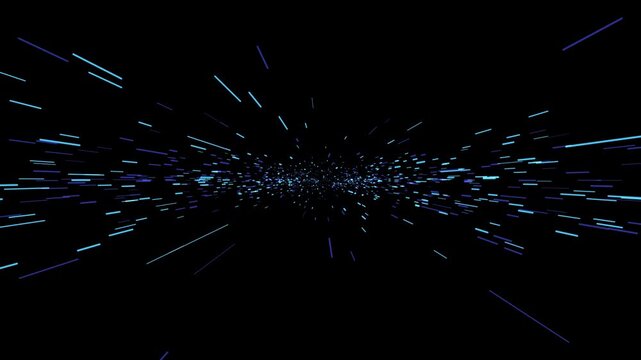 Vibrant and hypnotic particle animation representing a swinging pendulum light trails. Smooth 4K rendering with deep Cyan and Multicolor light trails. Perfect for futuristic overlays and creative