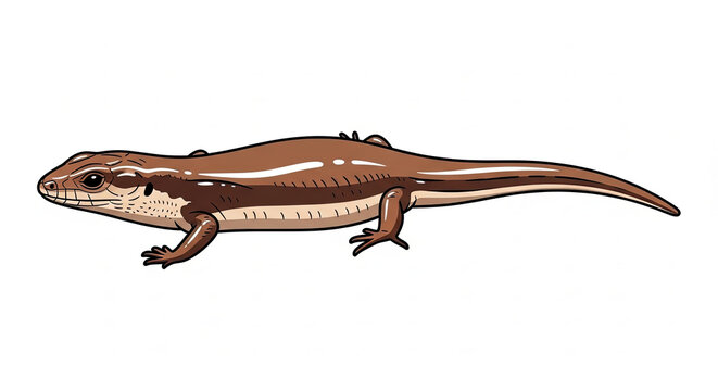 Brown lizard standing on ground.