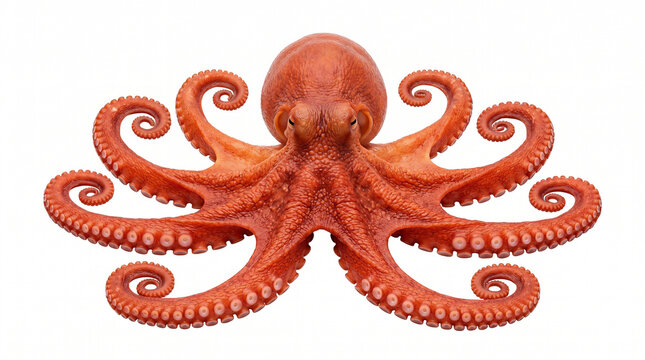 Octopus with Orange Tentacles and Textured Skin Close-up