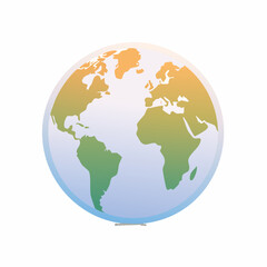 Fototapeta premium Earth globe vector illustration with colorful soft gradient