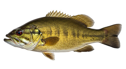 Obraz premium Smallmouth Bass Fish Isolated on Transparent Background