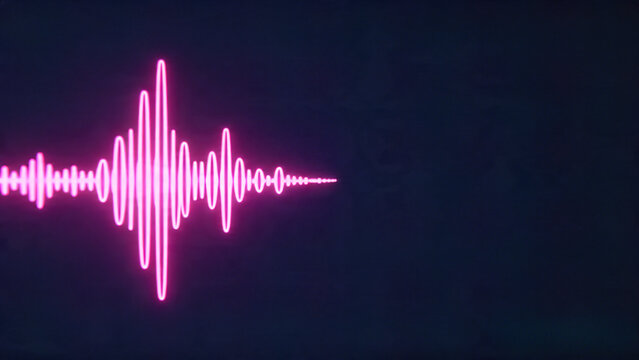 Neon pink audio soundwaves