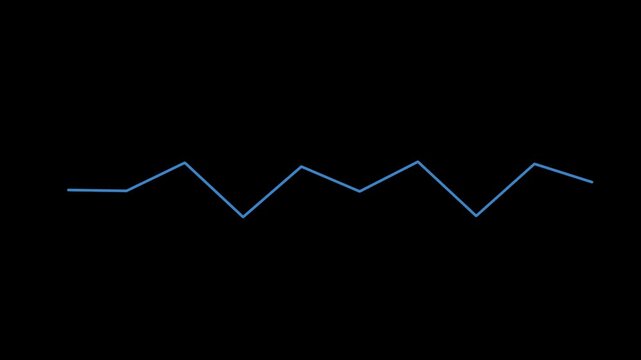 Blue zigzag line animation on black background, loop motion