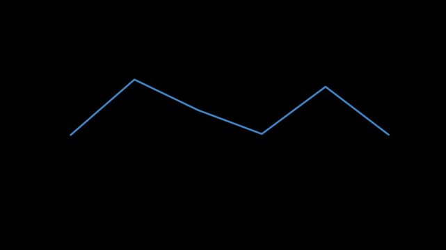 Minimalist line animation zigzag motion black background