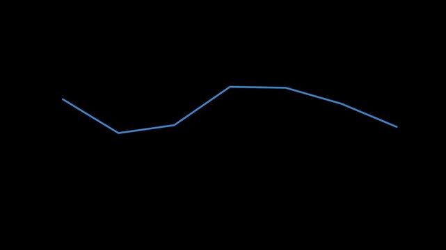 Smooth animated waveform line, blue neon sound visualization, dynamic audio equalizer effect