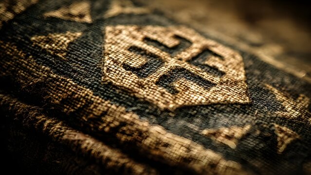 Close Up Textile Fabric Pattern with Intricate Embossed Design