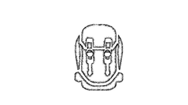 Sketch climbing backpack icon animation - smooth progressive reveal