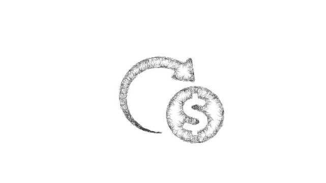 Sketch refund icon animation - smooth progressive reveal