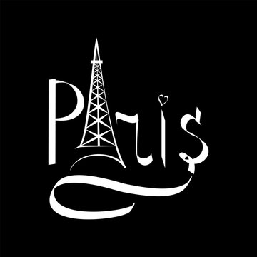 T shirt typography graphic with quote Paris