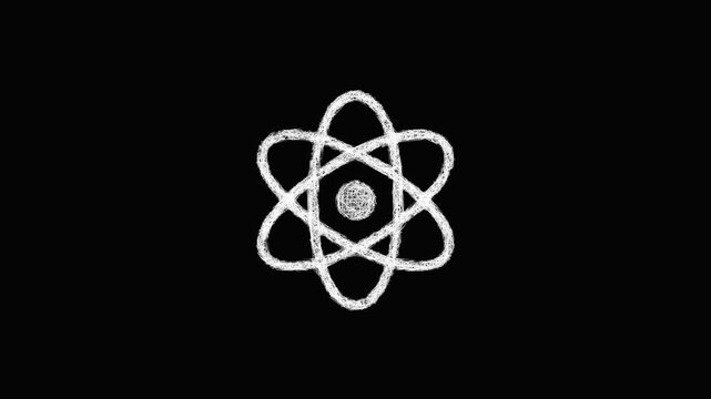 Sketch atom icon animation - smooth progressive reveal