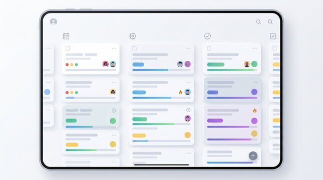 Task management productivity app dashboard interface big screen