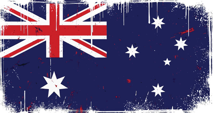 Vibrant distressed australian flag with