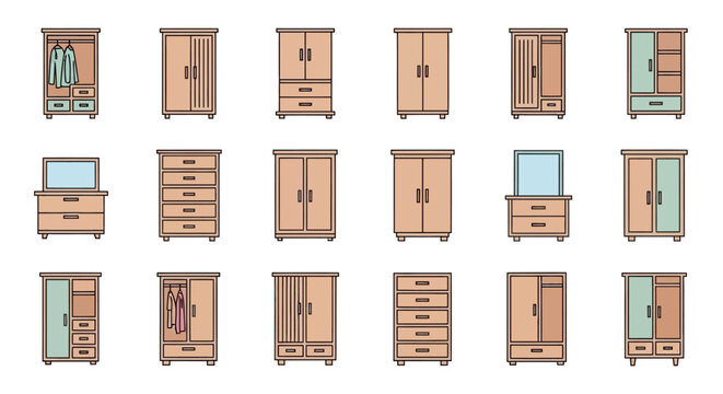 Collection of various wooden dressers.