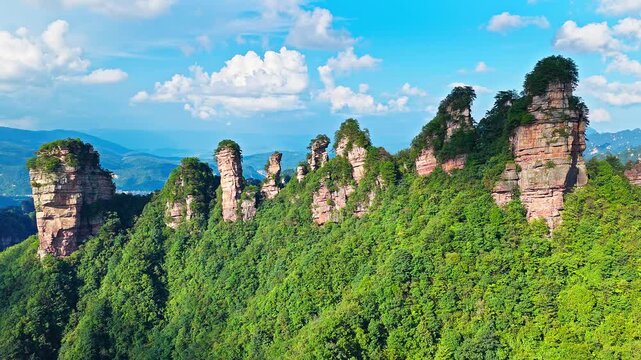 Magnificent sandstone pillars and peaks in Zhangjiajie National Forest Park, Hunan, China