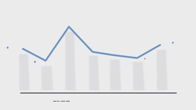 3d rendered blue line graph animation with peaks and valleys chart corporate