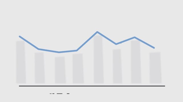 Blue business growth chart animation with rising arrows upward