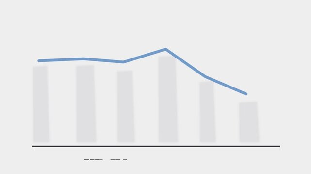 Blue line graph animation with grid background, chart
