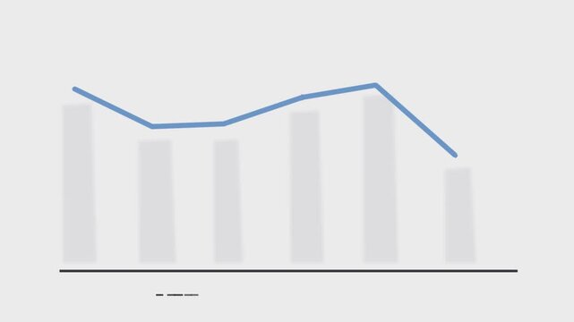 Blue line graph animation with increasing trend, clean white background, modern corporate style