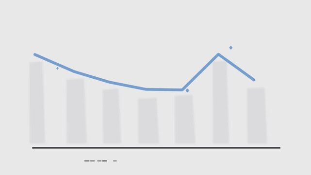Blue line graph animation with peaks and valleys chart data