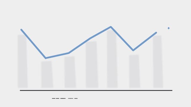 Blue stock chart rising with upward trend lines and candlesticks