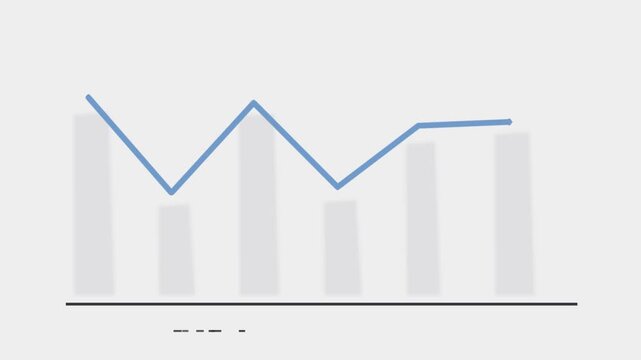 Minimalist blue line graph animation trend growth success