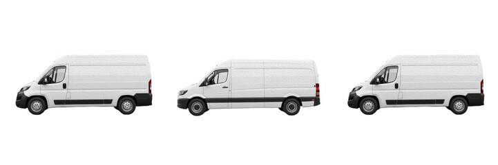 Side View of a White Commercial Delivery Van for Transport and Logistics Transparent PNG © Ibrar