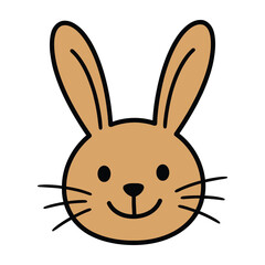 Obraz premium Smiling brown bunny face with long ears and whiskers