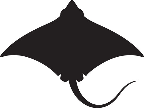 Bat ray icon in silhouette.
