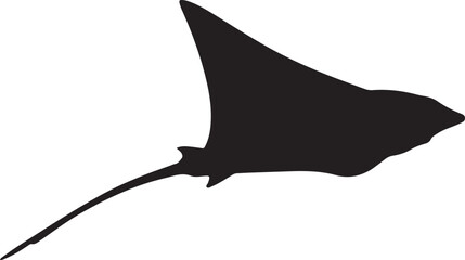 Bat  ray fish in silhouette. © Faisal