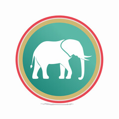 Obraz premium Elephant silhouette within circular graphic design